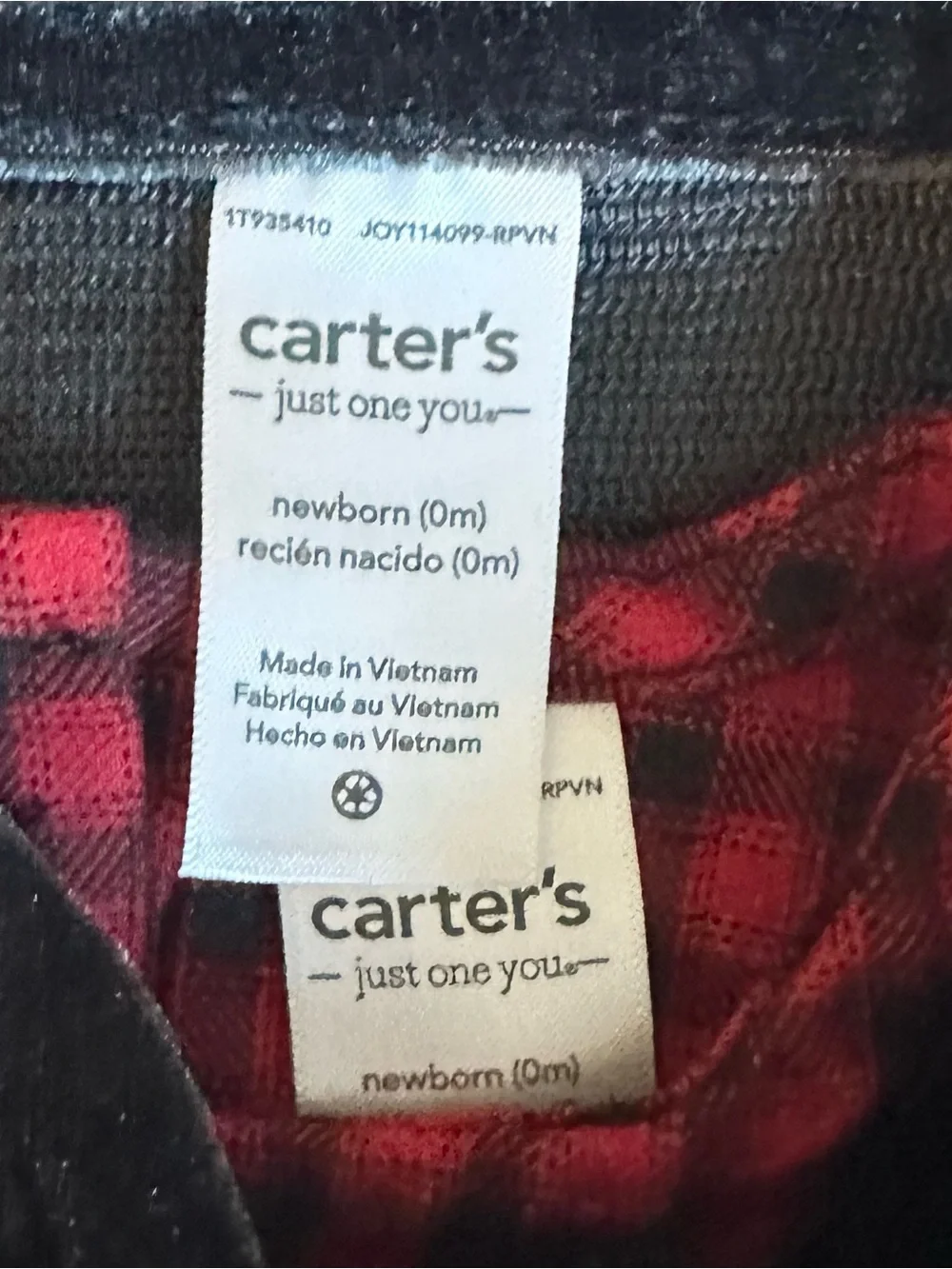 Carter's Red and Black Plaid Baby Outfit